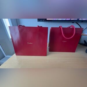 (2) Cartier Deep Red  Paper Bag